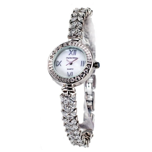 Charles Delon Casual Style Silver/Crystal Watch